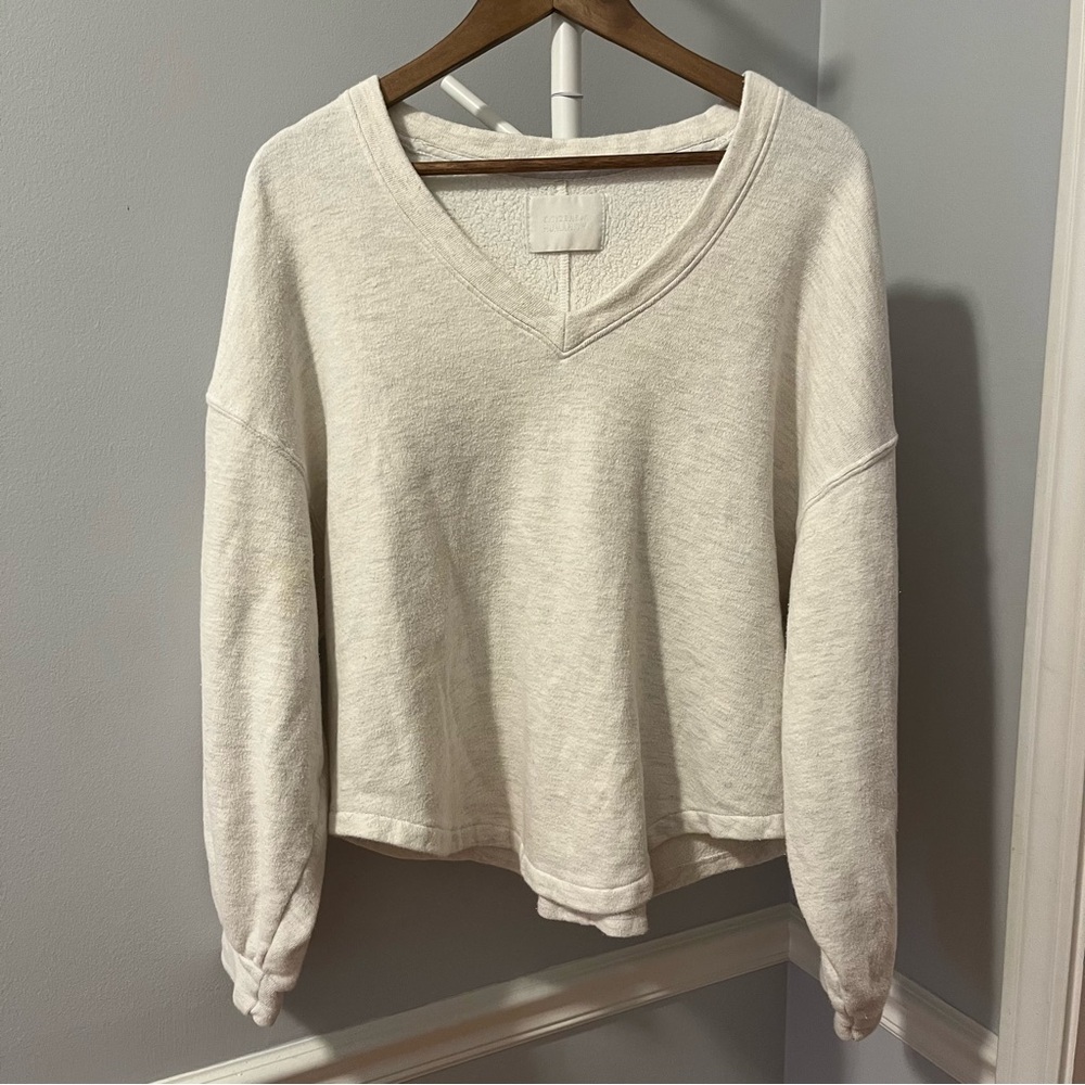Citizens of Humanity Vivienne V-Neck Sweatshirt size Small 99% Cotton